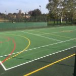 Ball Court Lewisham London - Court Marking Line Painting - Portsmouth Hampshire Surrey Sussex Car Parks Polymeric Colour Coatings Sports Halls Playgrounds