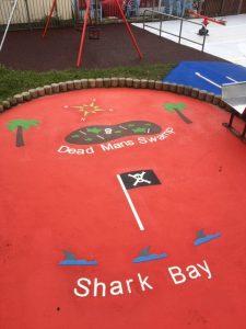 Playground Lee-on-Solent Hampshire - Marking - Thermoplastic - Painting Portsmouth Hampshire Surrey Sussex - Polymeric Colour Coatings Sports Halls