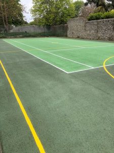 Ball Court Chichester West Sussex Line Marking Painting Portsmouth Hampshire Surrey Sussex Car Parks Polymeric Colour Coatings Sports Halls Playgrounds