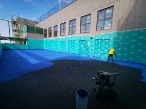 Polymeric Coating Croydon Ball Court Marking Painting Hampshire Surrey Sussex Car Parks Polymeric Colour Coatings Sports Halls Playgrounds