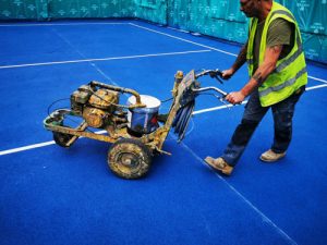 Parkmarks Southern Line Painting Hampshire Surrey Sussex Car Parks Polymeric Colour Coatings Sports Halls Playgrounds