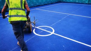 Ball Court Line Marking Croydon Marking Painting Hampshire Surrey Sussex Car Parks Polymeric Colour Coatings Sports Halls Playgrounds