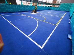 Ball Court Line Marking Croydon Marking Painting Hampshire Surrey Sussex Car Parks Polymeric Colour Coatings Sports Halls Playgrounds
