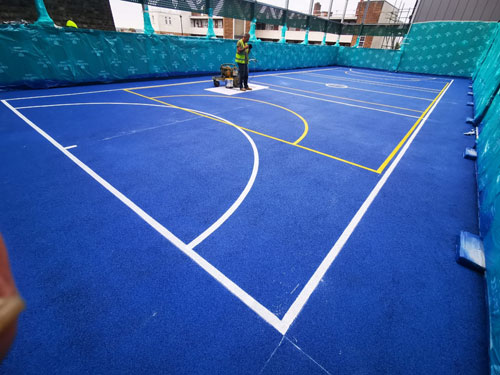 Ball Court Line Marking Croydon Marking Painting Hampshire Surrey Sussex Car Parks Polymeric Colour Coatings Sports Halls Playgrounds