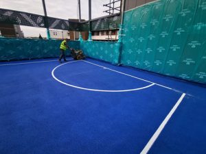 Parkmarks Southern Line Painting Hampshire Surrey Sussex Car Parks Polymeric Colour Coatings Sports Halls Playgrounds