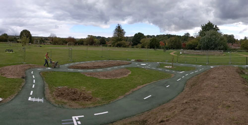 Scooter Track Easebourne PC - Water Based Acrylic Paint Marking - Portsmouth Hampshire Surrey Sussex - Polymeric Colour Coatings Sports Halls